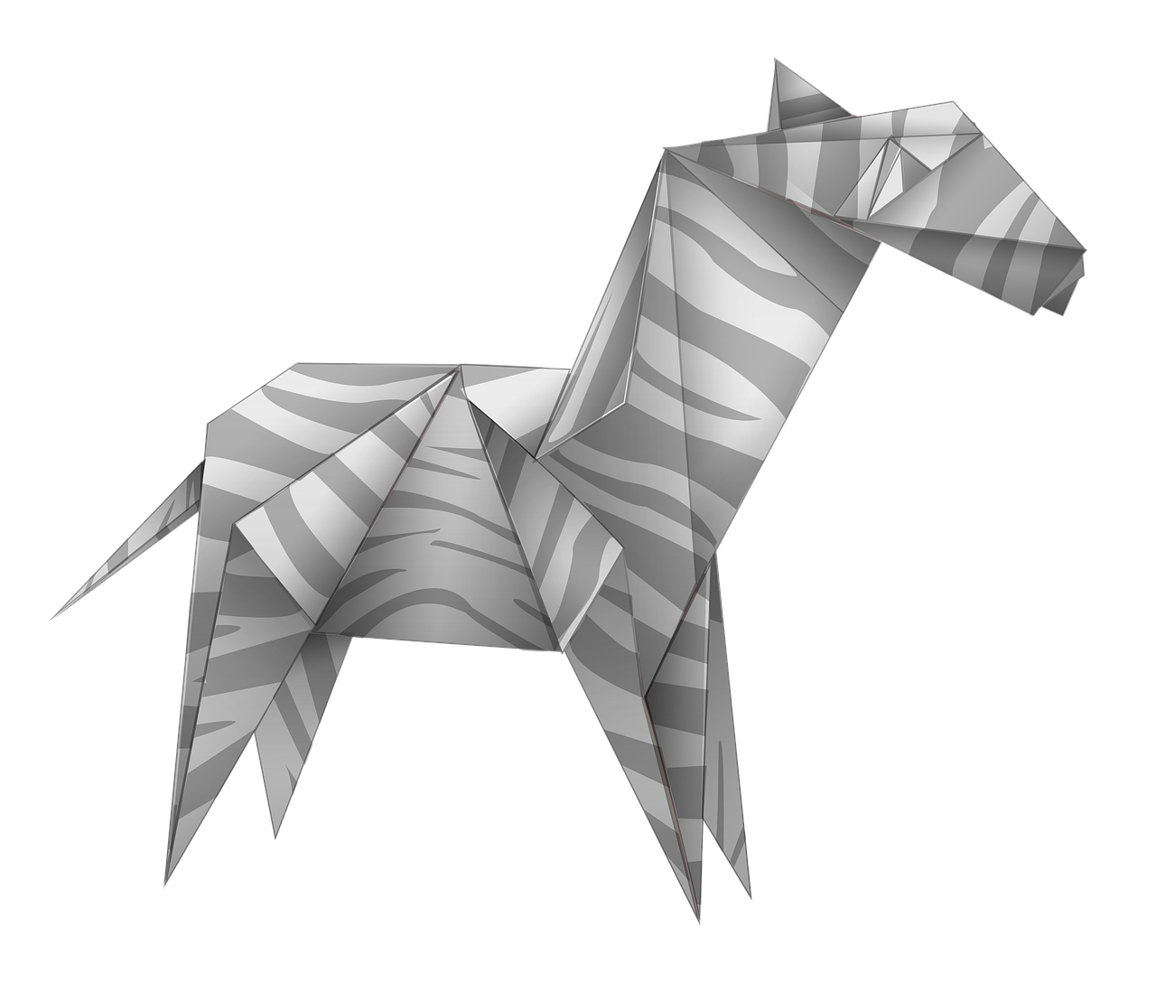 origami, zebra, stripes