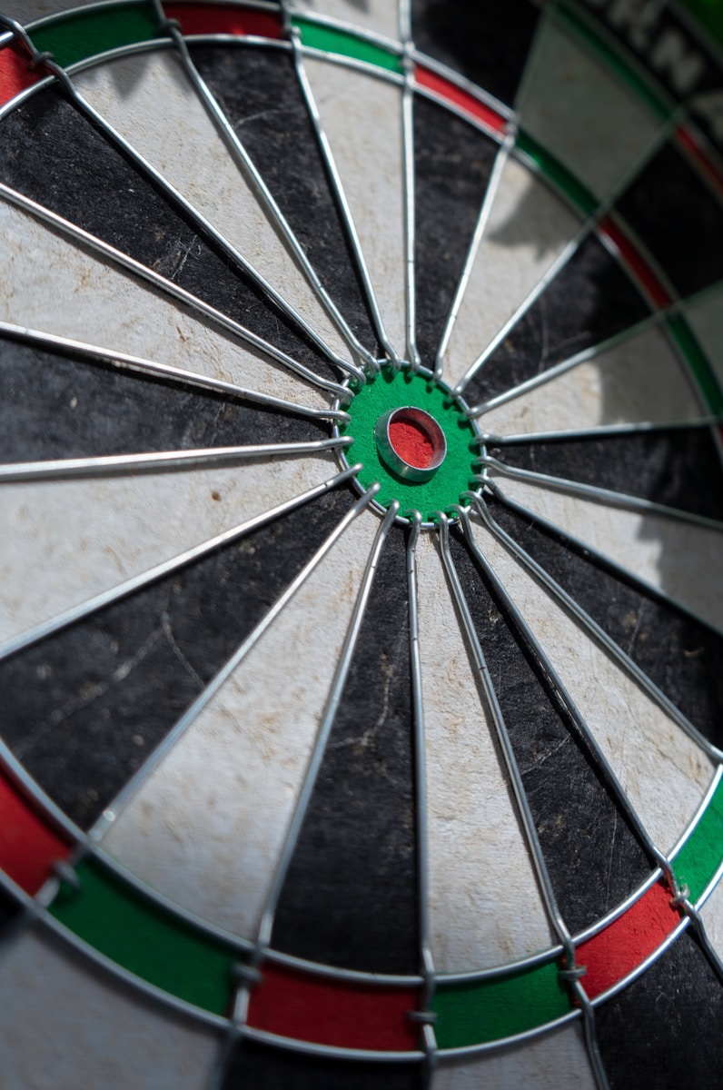 black and white dartboard